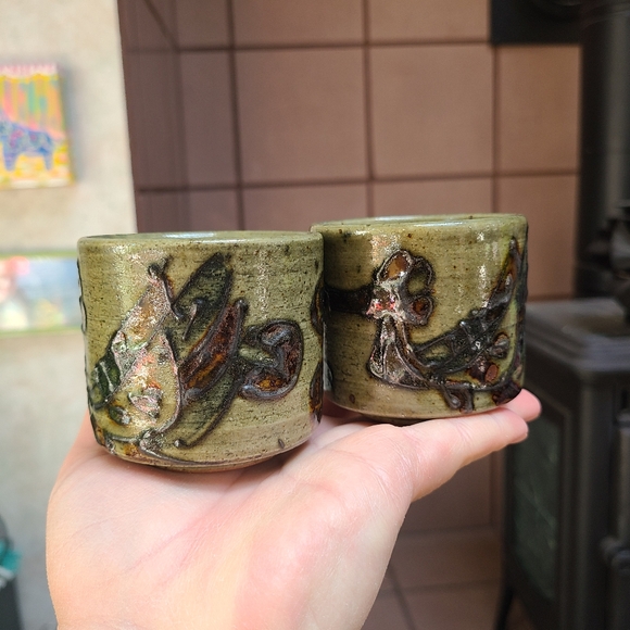 Traditional Japanese Tea Cups Set of 2 - Picture 1 of 6